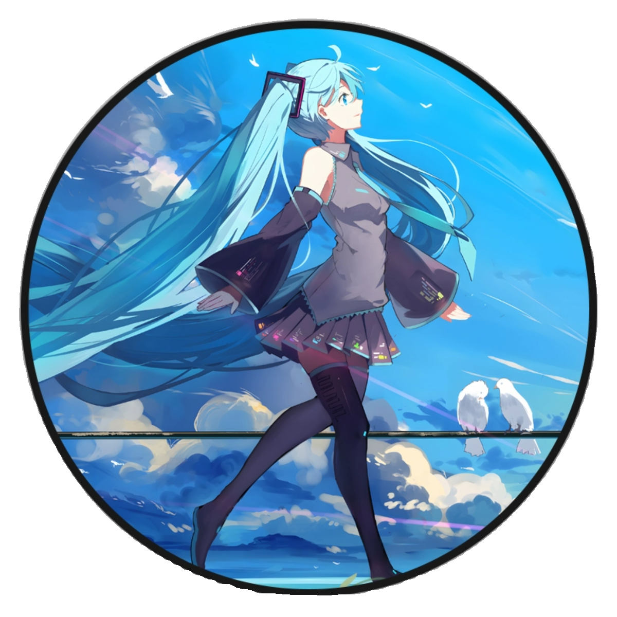 初音未来Miku二次元动漫周边地毯房间卧室床边毯电脑椅圆形地垫,淘宝优惠券,粉丝福利购,淘宝优惠卷