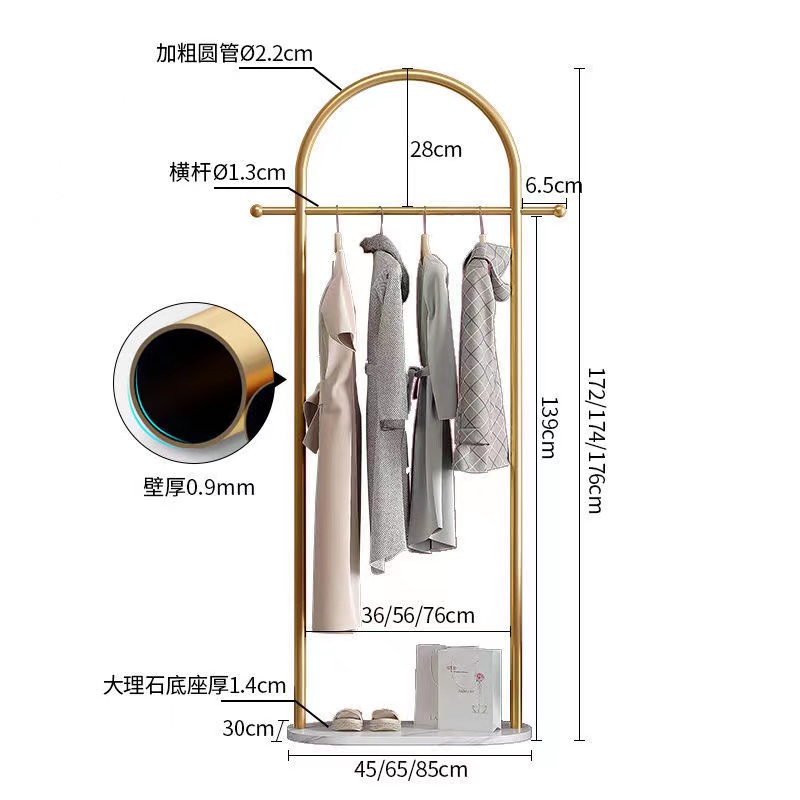 衣架卧室落地立式家用衣帽架子衣服置物架不占空间简易衣柜挂衣杆-图2