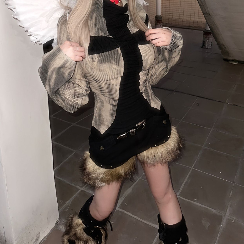 美式大码复古毛绒牛仔短裤女外穿秋冬y2k辣妹千禧羊羔毛阔腿热裤,淘宝优惠券,粉丝福利购,淘宝优惠卷