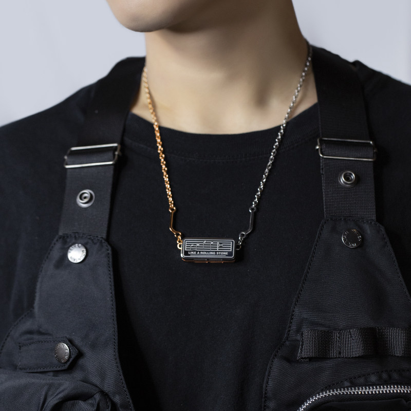 抖音爆款bobdylan鲍勃迪伦联名款口琴项链男女可吹奏小众情侣礼物