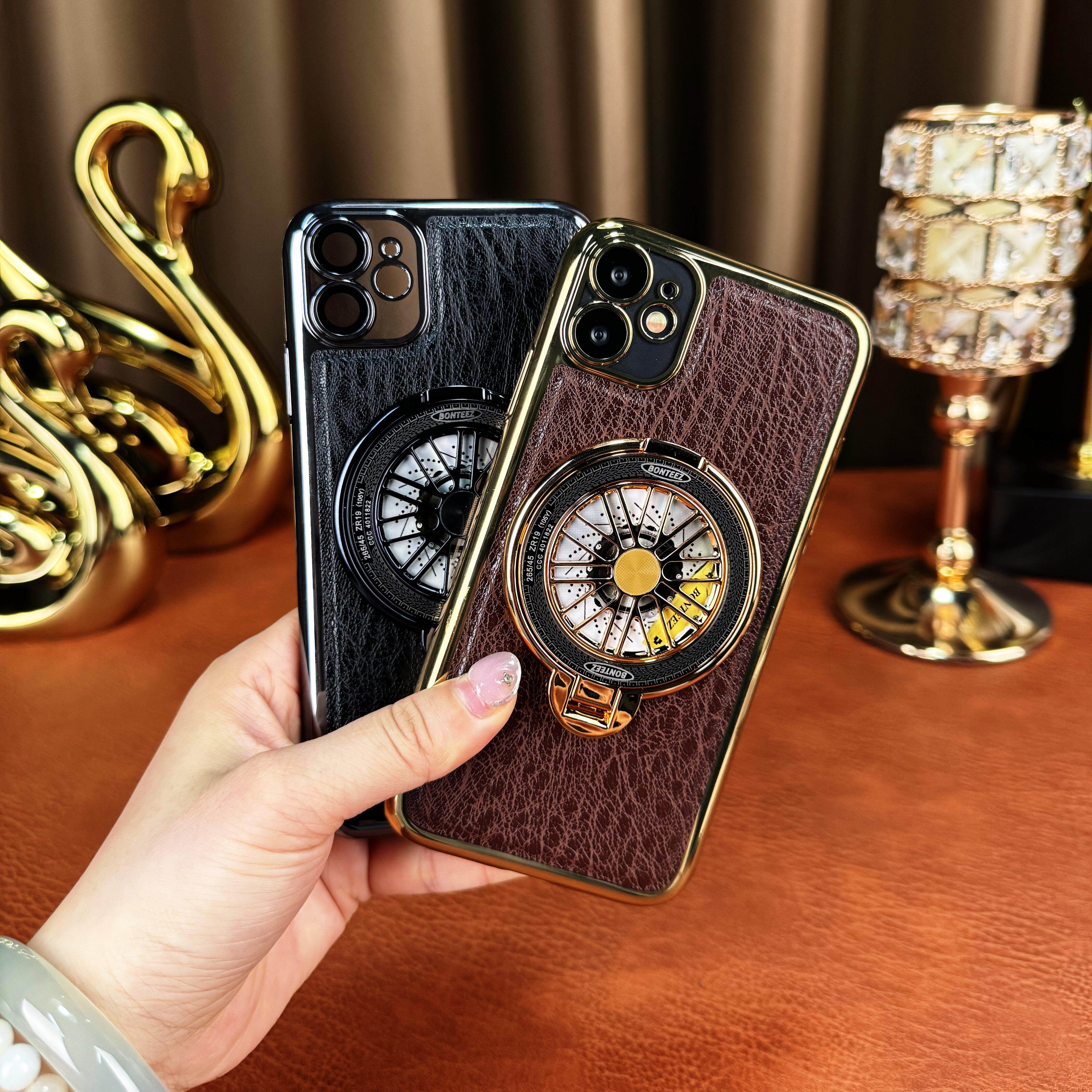 树纹皮套旋转陀螺支架适用苹果11手机壳新款2026网红爆款iphone16promax外壳15Pro超薄全包防摔plus商务外壳,淘宝优惠券,粉丝福利购,淘宝优惠卷