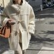 Korean theable horn button coat for women winter thickened
