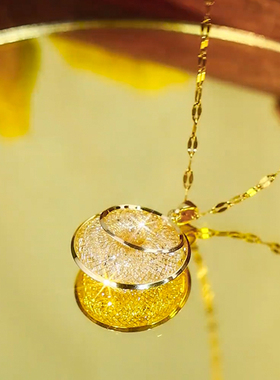 金色网状圈圈女王环环相扣锁骨链