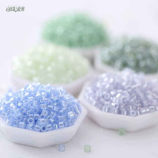 Japanese antique beaded glass imported blue-green