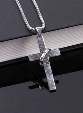 情侣学生毛衣链男士十字架吊坠