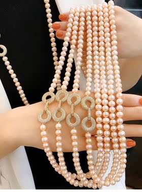 饰品毛衣链天然淡水珍珠