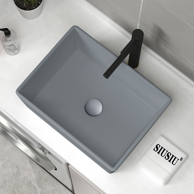 加深台上盆洗手盆灰色洗菜盆陶瓷洗脸盆阳台面盆洗衣池洗衣盆水槽