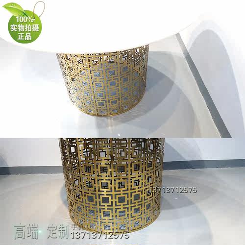 Table 尼克松餐桌台咖啡桌 金色不锈钢 时尚餐桌 展示会展议酒店 - 图3