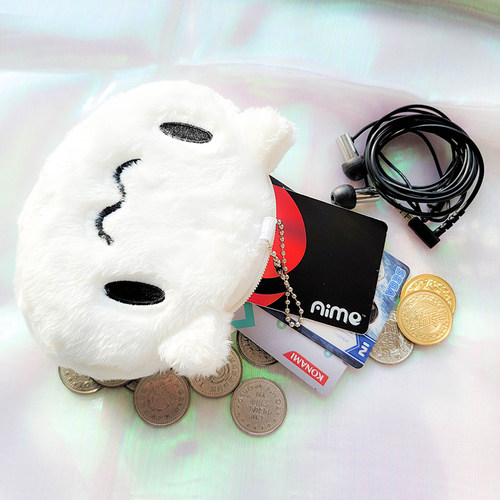 宅漫游maimai舞萌DX毛绒零钱包黑白猫猫硬币包收纳卡包钥匙挂件包 - 图2