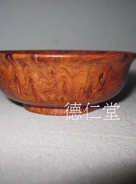 缅甸花梨瘿木小碗满瘿瘤疤摆件H