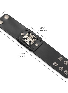 网红朋克嘻哈风个性潮流手链简约复古创意十字架男士手环手镯