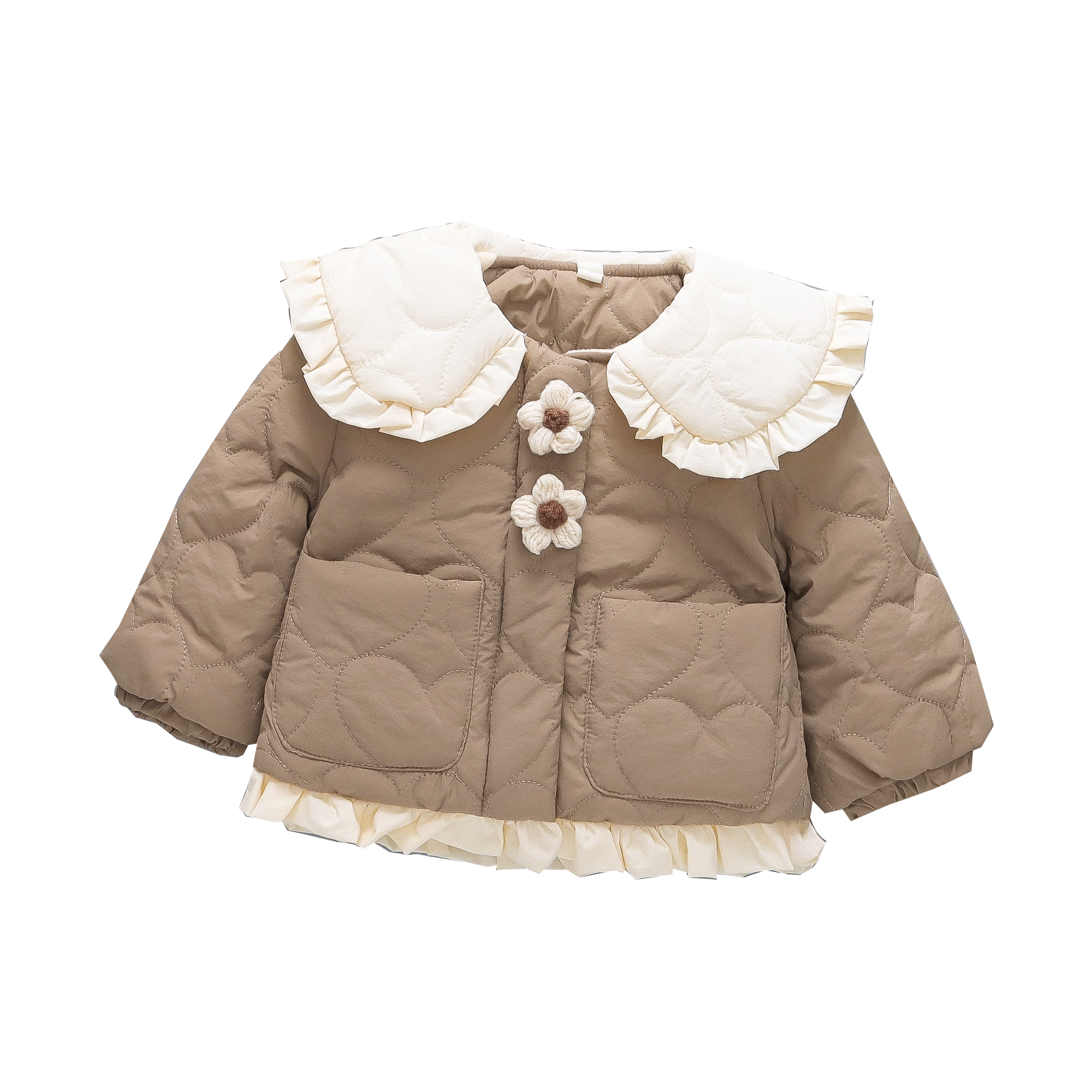女童加绒加厚棉衣韩版洋气2022新款冬季女宝宝棉服婴幼儿冬装外套