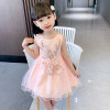 Girls summer dress 2025 new fashionable little girl vest princess skirt gauze skirt baby girl birthday dress