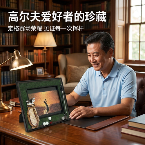 高尔夫球包创意生日纪念工艺礼品小礼物装饰奖品摆件摆台相片框架 - 图0