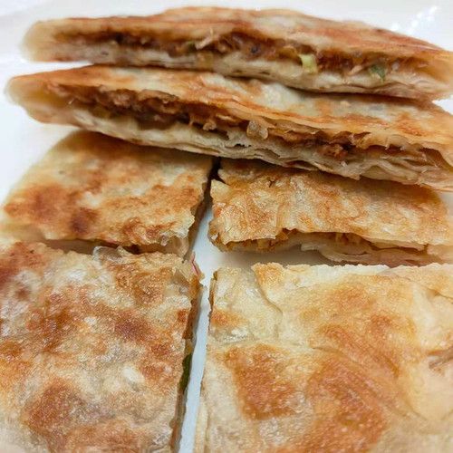 早餐酥皮馅饼猪肉大葱煎饼手抓饼速冻半成品油炸小吃面饼方便速食 - 图2