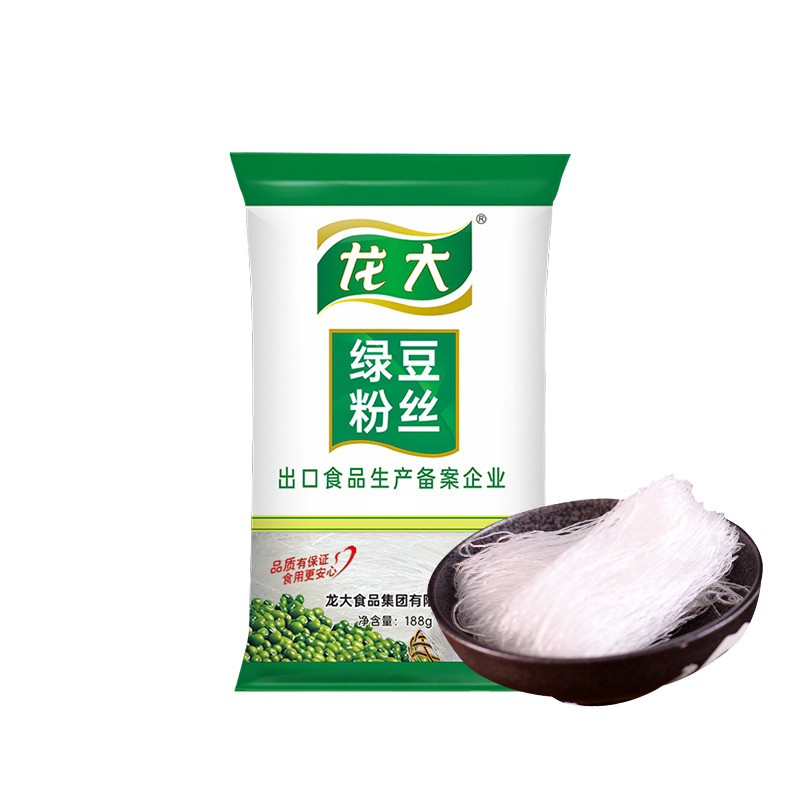 龙大绿豆粉丝188gx2袋 正宗粉丝出口品质山东特产 好粉丝龙大造 - 图0