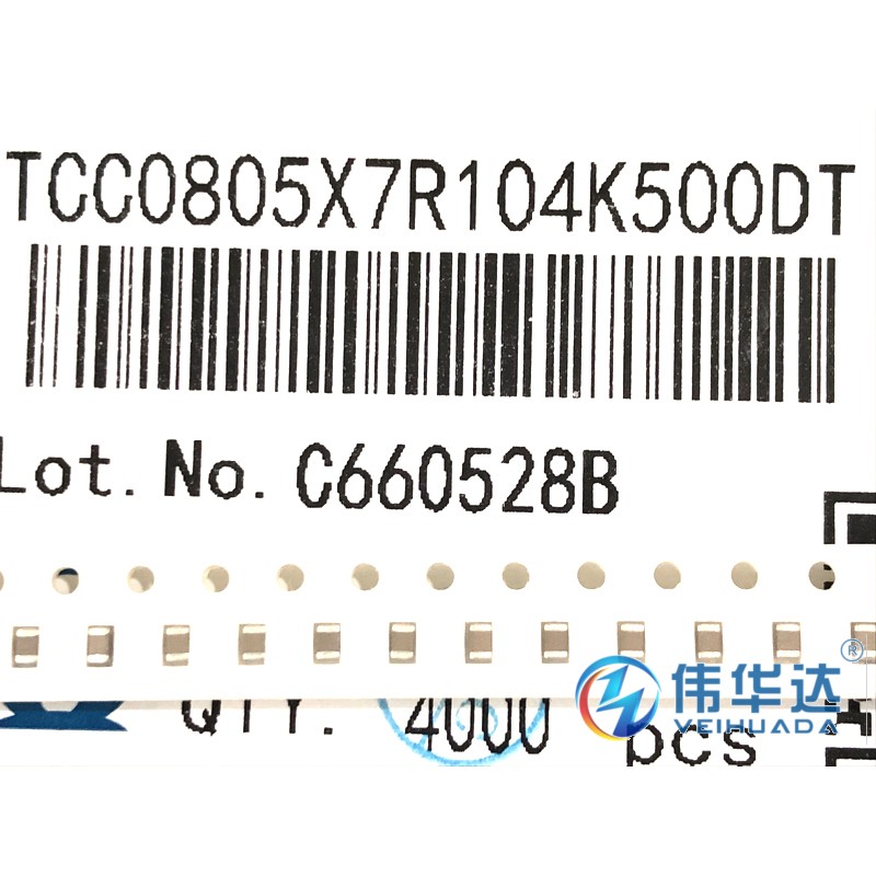 贴片电容 0805 100nF 104K 50V TCC0805X7R104K500DT 原装现货 - 图2