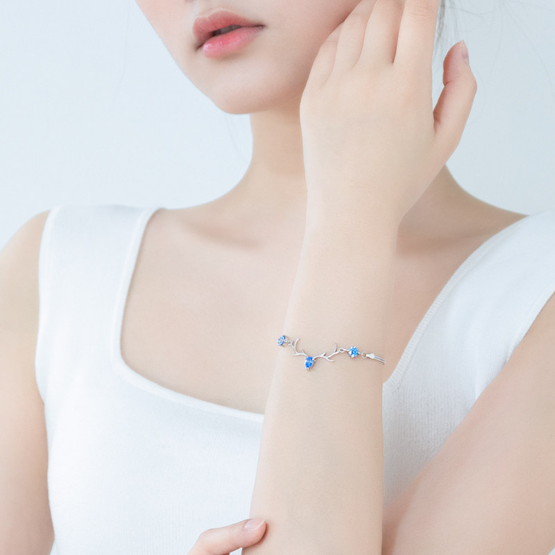 镶施华洛世奇锆女纯银生日ins手链 光彩年华手链