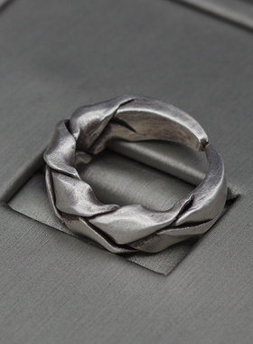 刻字情侣戒指纯银情侣戒手工定制