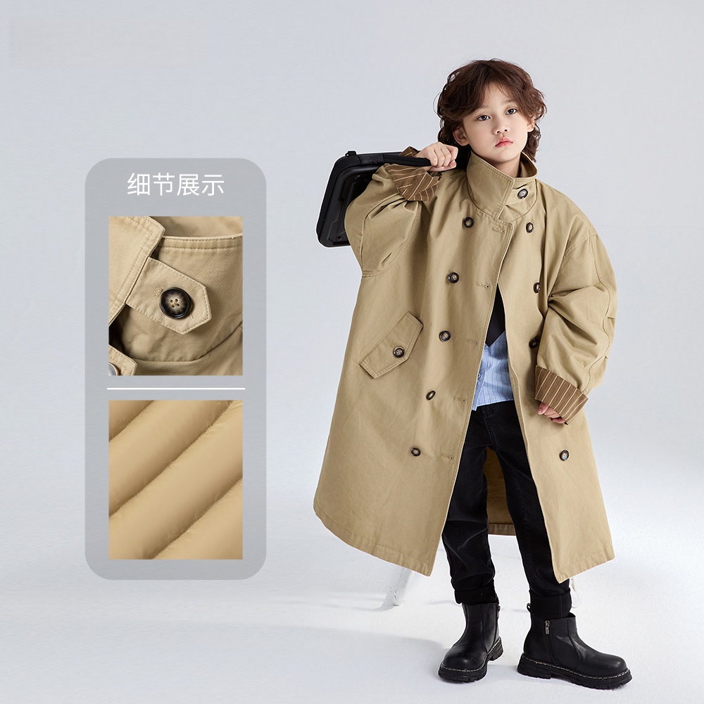 儿童冬装三合一冲锋衣羽绒棉服可拆卸中大童男女童棉袄风衣外套潮 - 图1