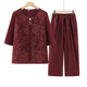 2026 New Mom Summer Suit Middle-aged and Elderly Women's Shirts Loose Slim Tops Western-style Grandma Dresses Summer