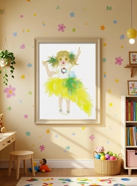 原创图案手板绘约稿宠动植人物花卉童趣唯美装饰现代画家居餐厅