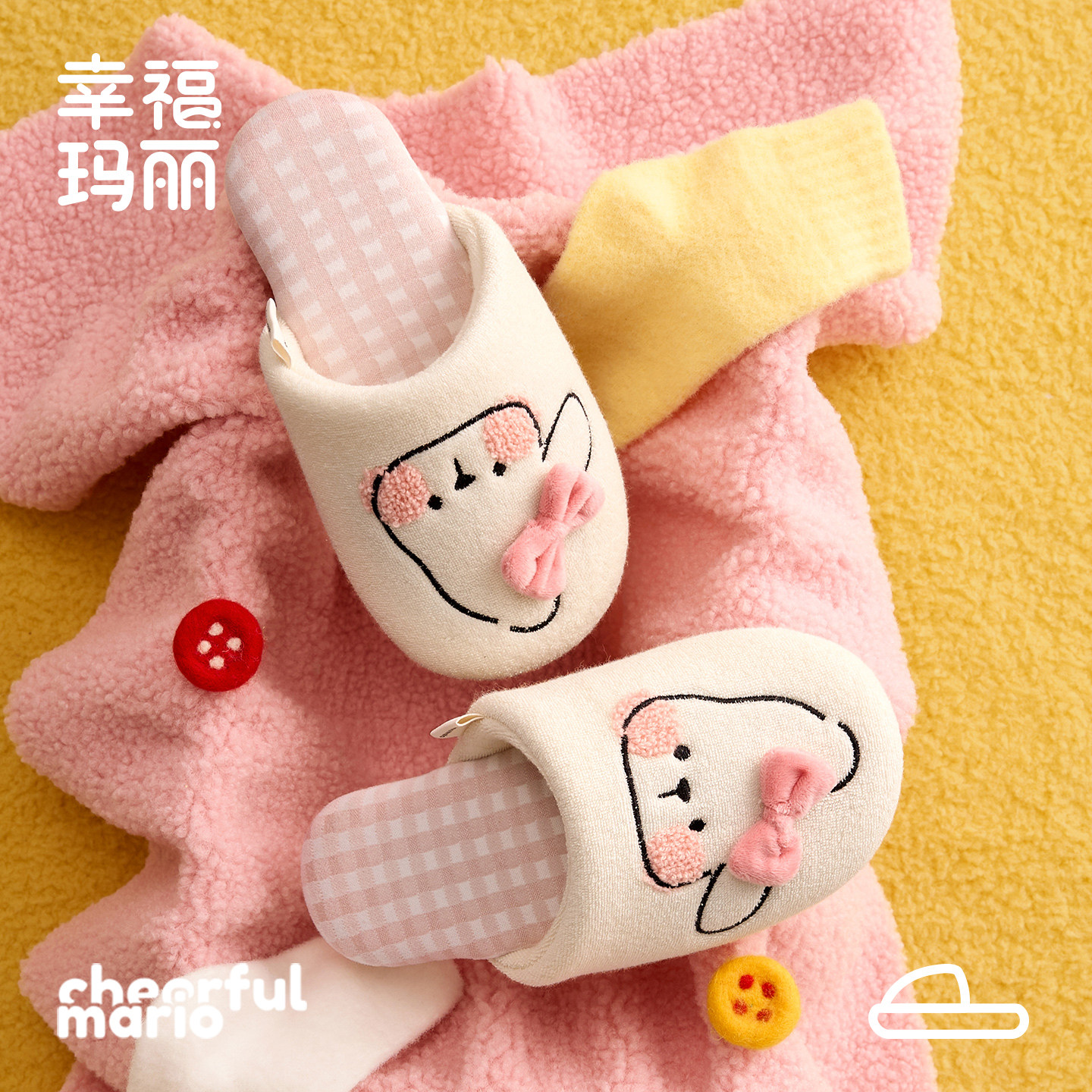 儿童可爱小兔子棉拖鞋女童宝宝新款棉拖