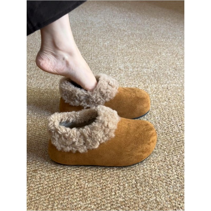 内增高厚底加绒勃肯鞋女2025冬季新款一脚蹬包根鞋保暖棉鞋毛毛鞋,淘宝优惠券,粉丝福利购,淘宝优惠卷