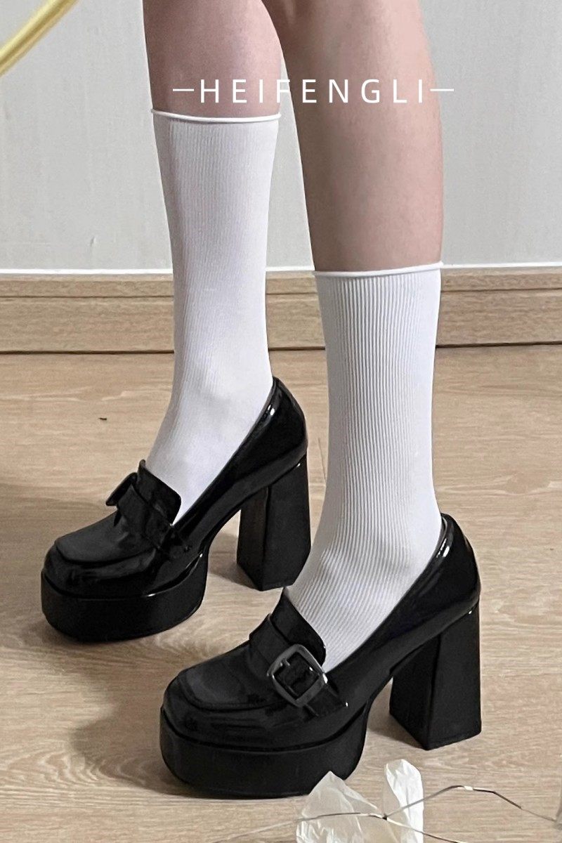 日系漆皮厚底防水台玛丽珍小个子粗跟高跟鞋不累脚复古风浅口单鞋,淘宝优惠券,粉丝福利购,淘宝优惠卷