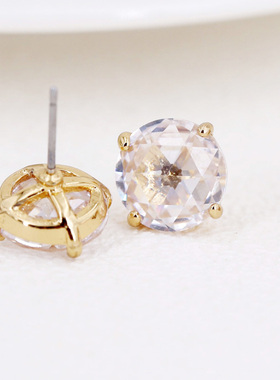 欧美时尚ks镶嵌水晶蝴蝶结小耳钉Crystal Stud Earrings
