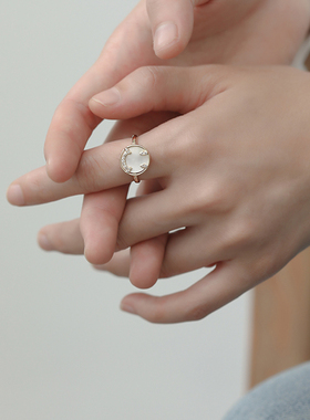高级感超仙锆石开口ins风戒指