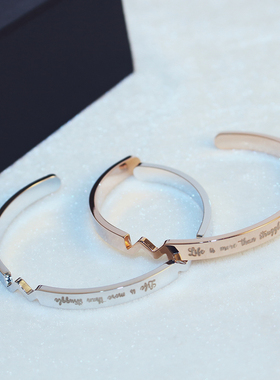 韩国包邮玫瑰金光面时尚饰品钢钛