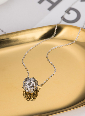 韩版现货毛线球女项链学生夏日