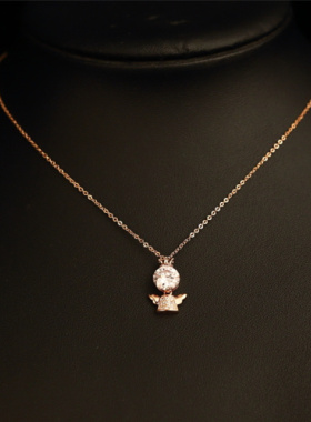 小众ins锆石颈链短款配饰吊坠