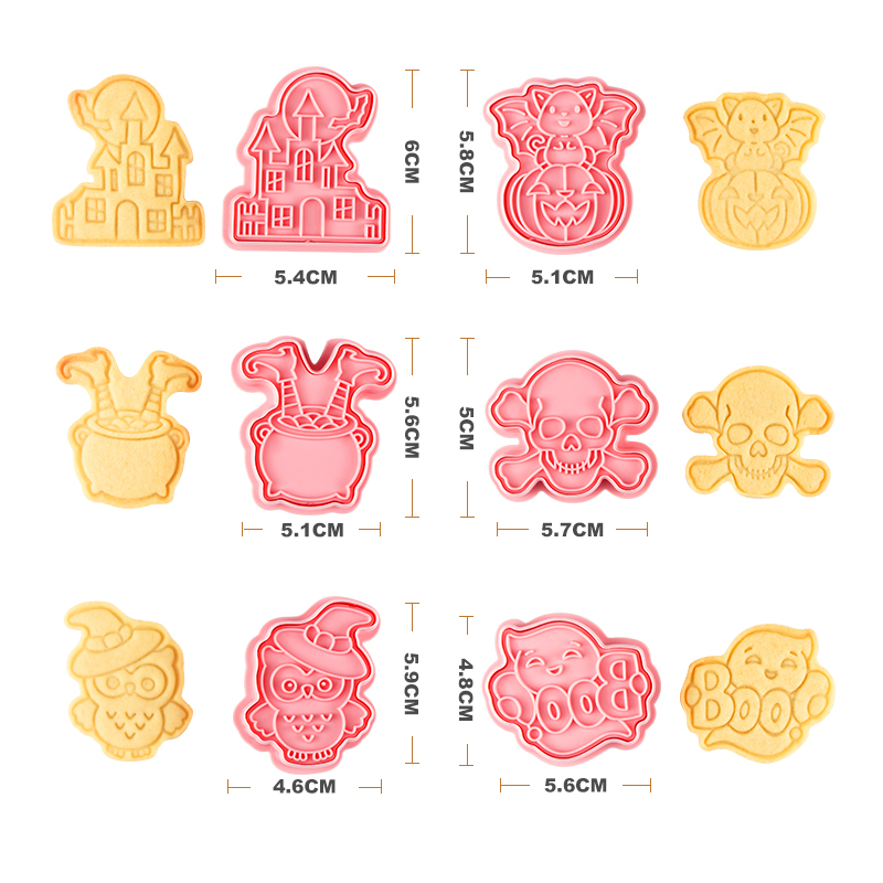 万圣节饼干模具3d立体烘焙工具家用新手按压式糖霜翻糖曲奇压模