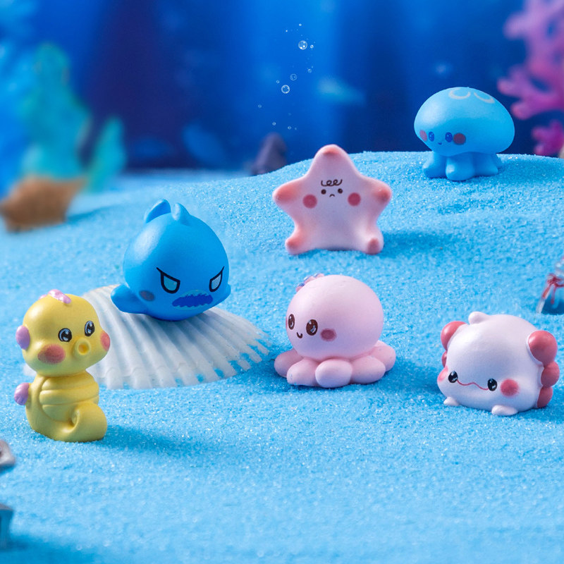 可爱海洋小动物微景观手工造景小饰品创意可爱树脂鱼摆件鲨鱼海星,淘宝优惠券,粉丝福利购,淘宝优惠卷