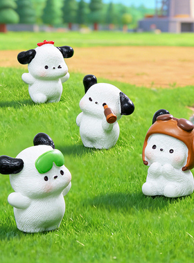 微景观飞行员狗狗树脂小动物摆件