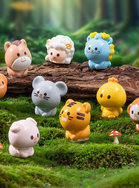 微景观可爱卡通动物迷你生肖摆件
