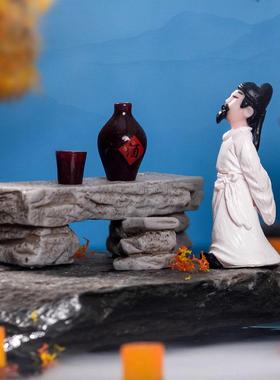 仿真古代中式酒坛酒杯酒瓶装饰