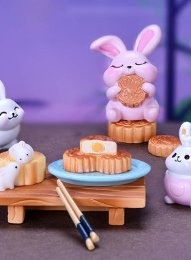 促销月饼树脂可爱风桌子小摆件