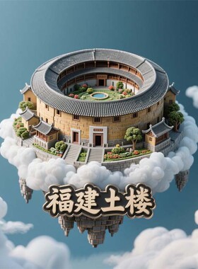 福建土楼文创冰箱贴2026新款金属立体浮雕磁贴旅游纪念品伴手礼