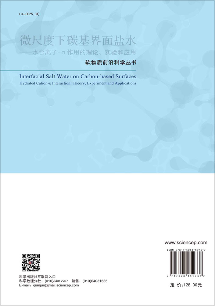 微尺度下碳基界面盐水——水合离子-π作用的理论、实验和应用/方海平 石国升 - 图0