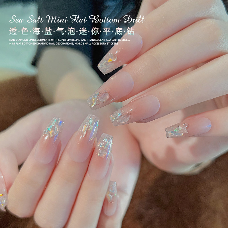 美甲钻网红爆款饰品平底异形迷你海盐气泡极光透色指甲配件50混装,淘宝优惠券,粉丝福利购,淘宝优惠卷
