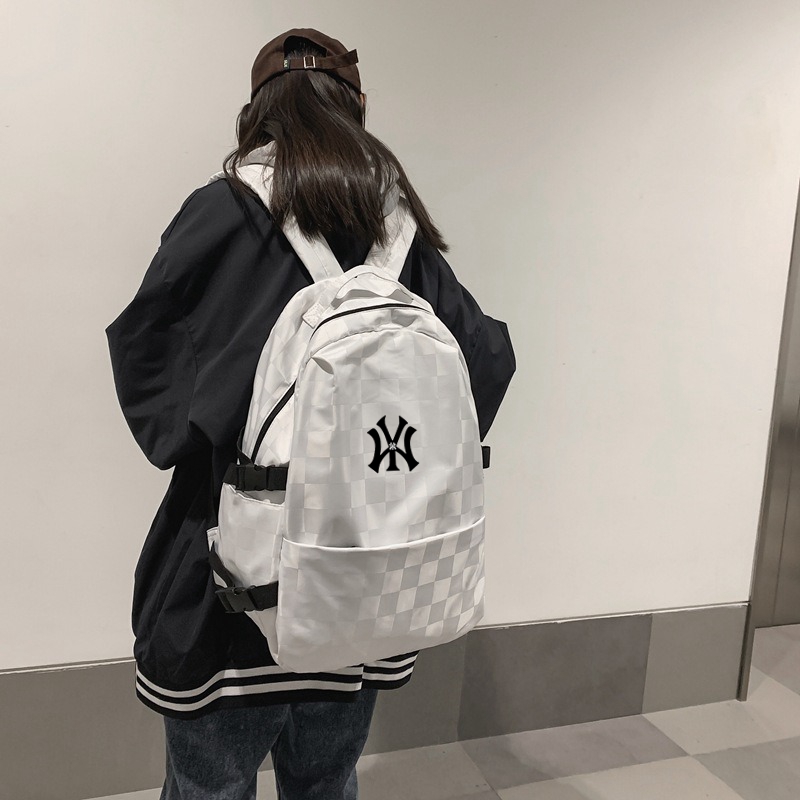 NY&NB联名初中生书包女新款女生高中大学生大容量男生背包双肩包 - 图0