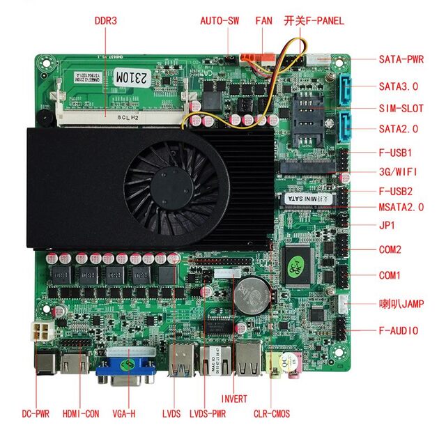 ELSKYQM6637 industrial control motherboard with WIFI interface