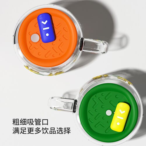 CAKA玻璃吸管杯夏季耐高温大容量大肚杯咖啡奶茶珍珠水杯吸管杯子 - 图2