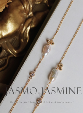 原创设计美国14k注金珍珠手链