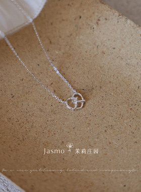 韩版ins风纯银碱水结项链女