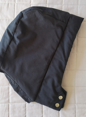 藏蓝色可拆卸羽绒服帽子单买