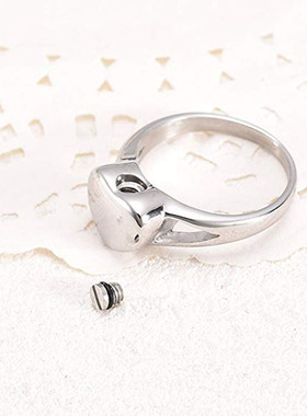 wk情侣钛钢定制刻字照片纪念戒指